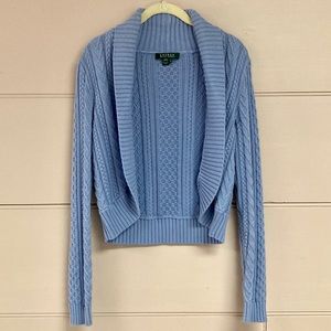 LAUREN Ralph Lauren Open Knit Cropped Cardigan